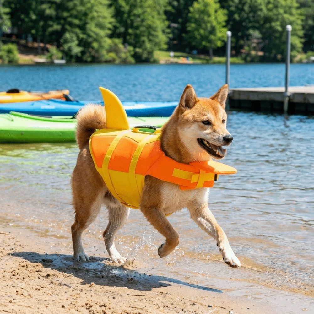 Shark Shape Dog Life Vest Supe - Life Jacket Buoyancy review and price