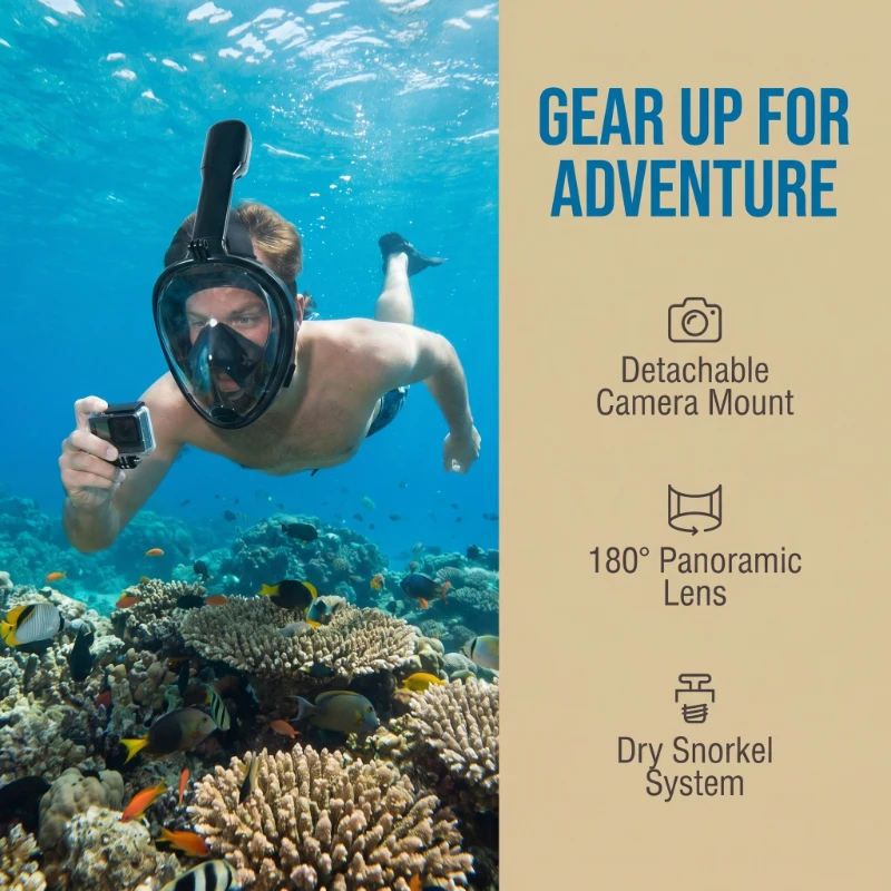 Anti Fog Full Face Snorkeling  - Aquatic Diving review and price