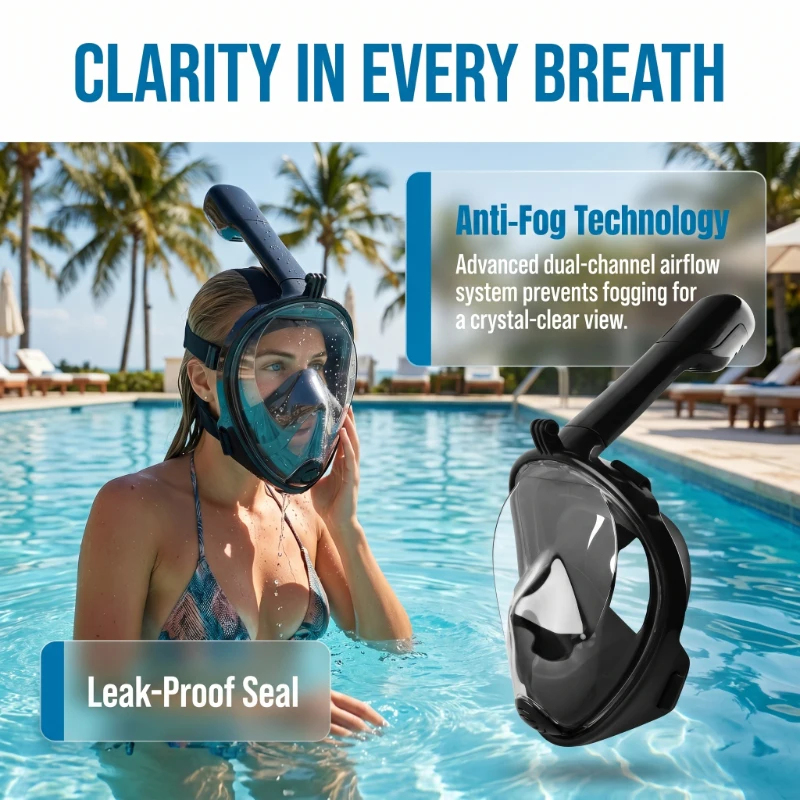 Anti Fog Full Face Snorkeling  - Aquatic Diving review and price
