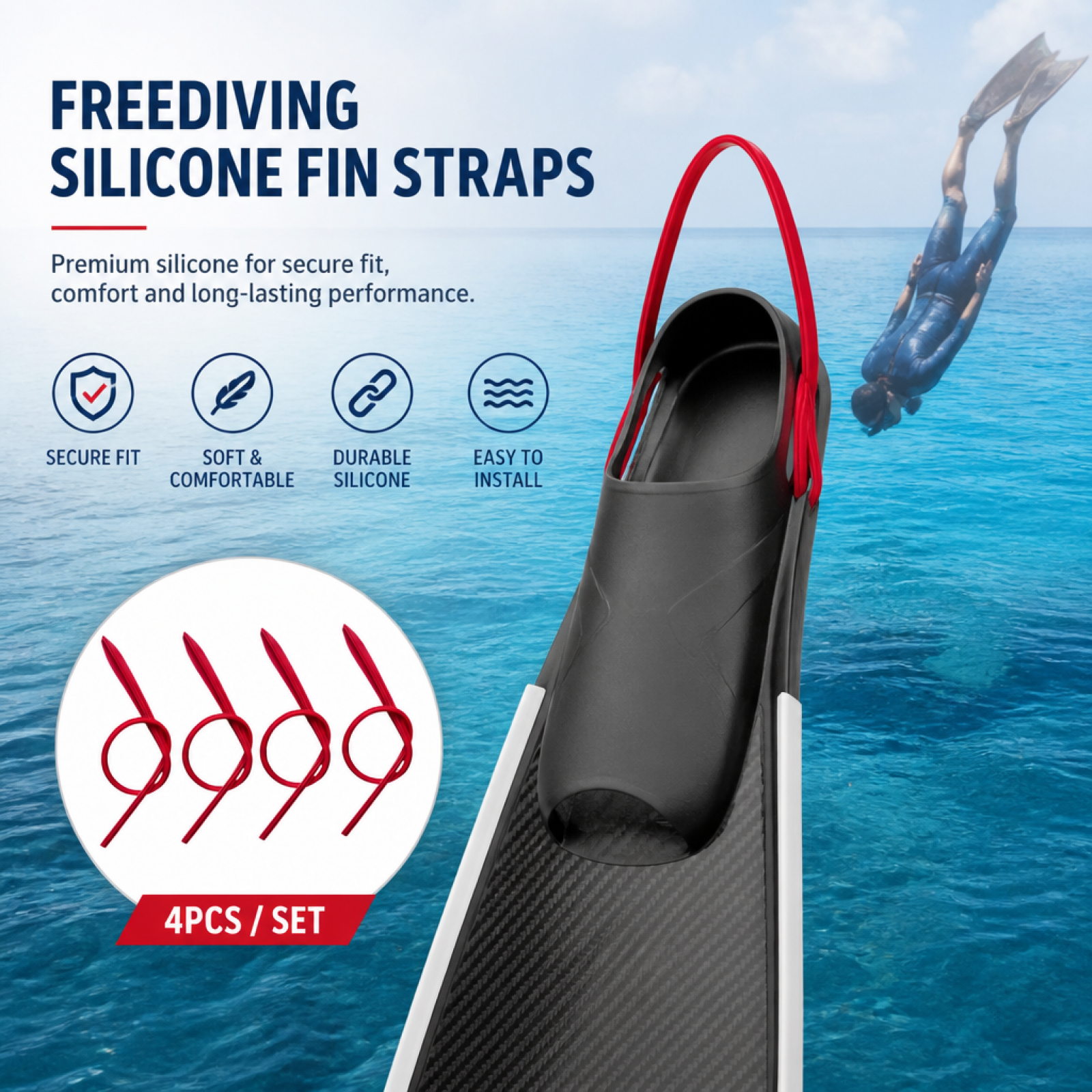 4 Pcs/Set Swimming Flippers Ed - Fin Diving Blade review and price